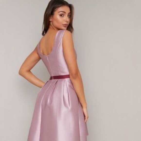 Elegant Mauve High-Low Dress - Picture 4 of 5